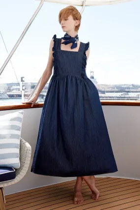 Pinafore Girl Deep Blue