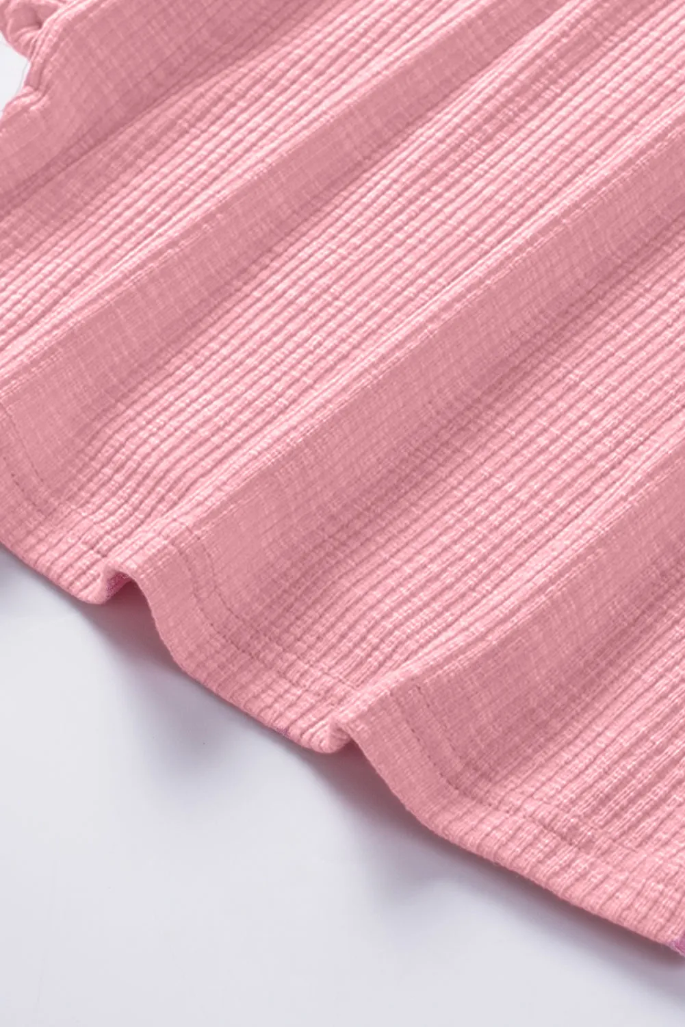 Pink Ruffle Sleeve Crewneck Ribbed Crop Top | Flirty, Fun, and Full of Sass 💅✨