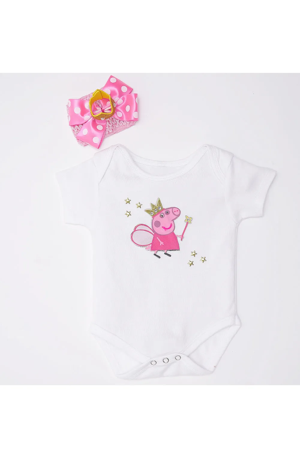 Pinky pig bodysuit with tutu skirt and hairband