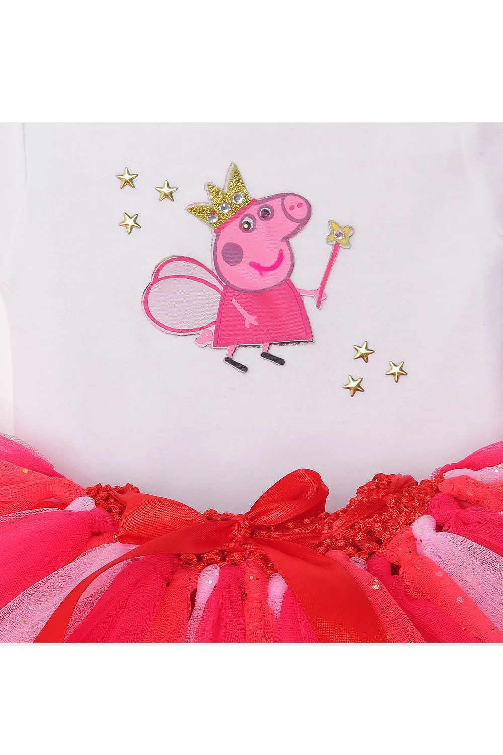 Pinky pig bodysuit with tutu skirt and hairband