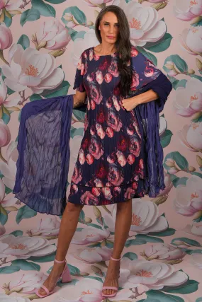 Pleat Me Dress - Dream Floral Navy