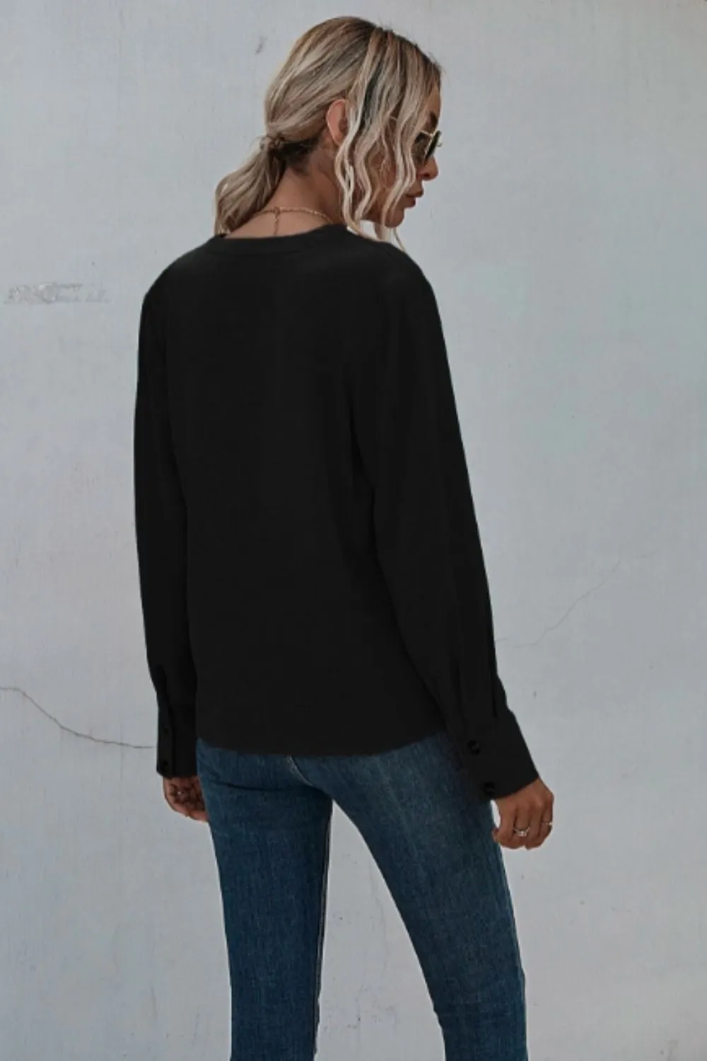 Pleated Blouse Black