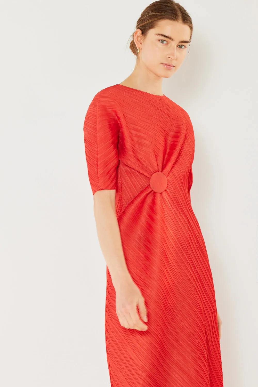 Pleated Dolman Sleeve Dress