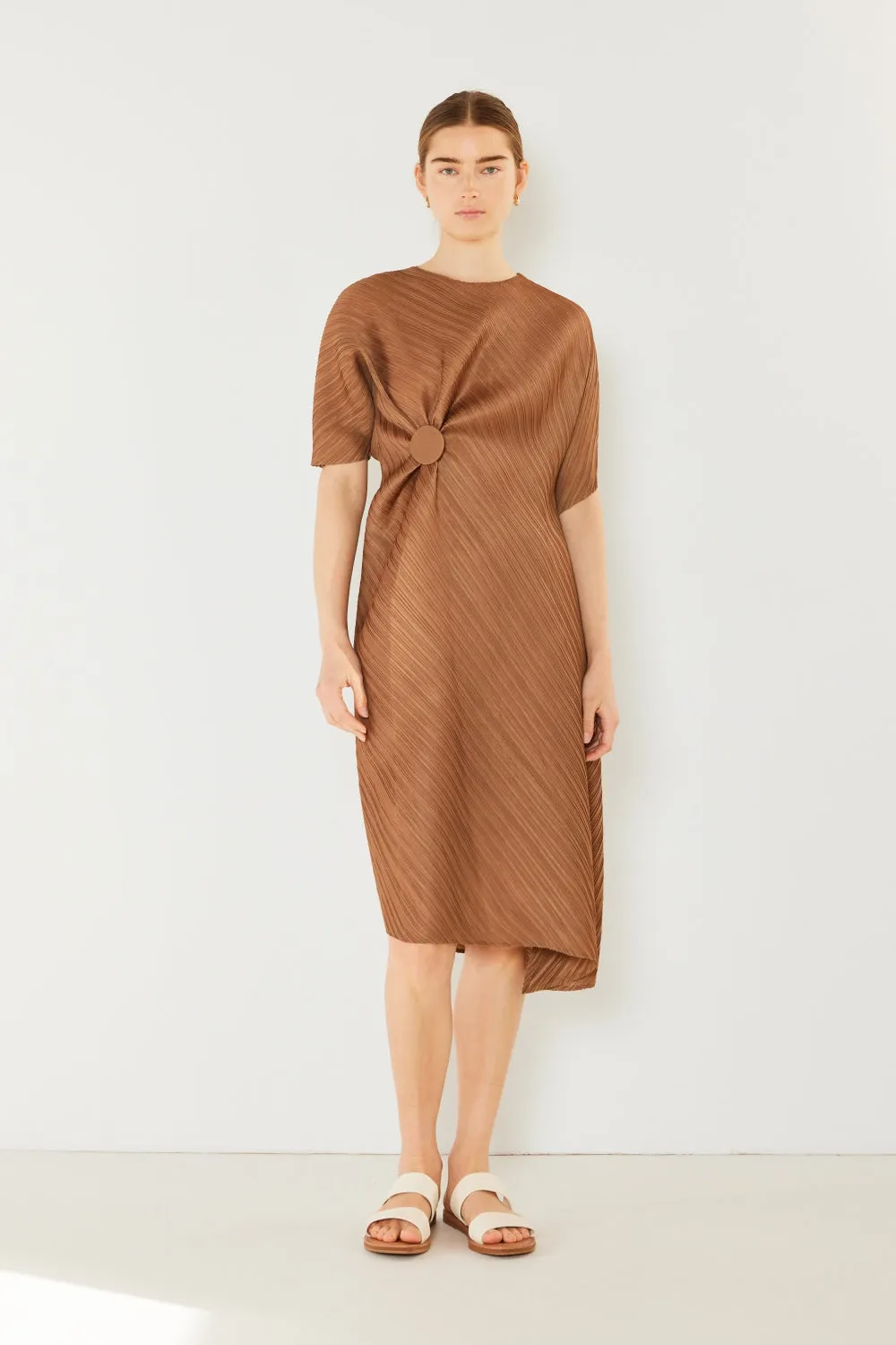 Pleated Dolman Sleeve Dress