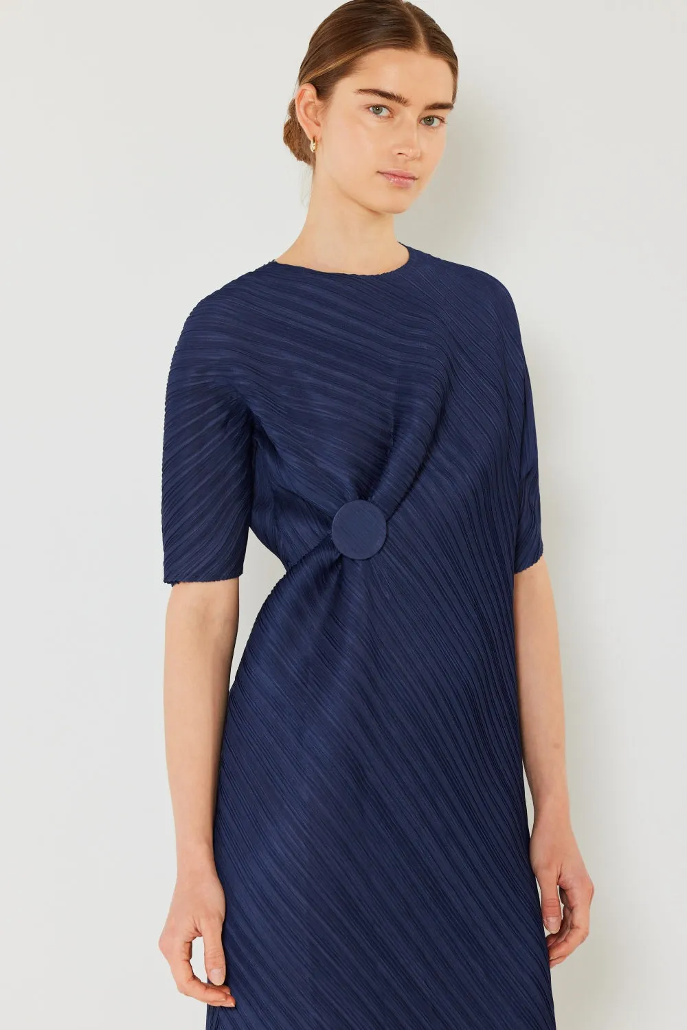 Pleated Dolman Sleeve Dress