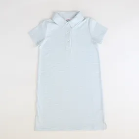 Polo Dress - Light Blue Stripe Knit