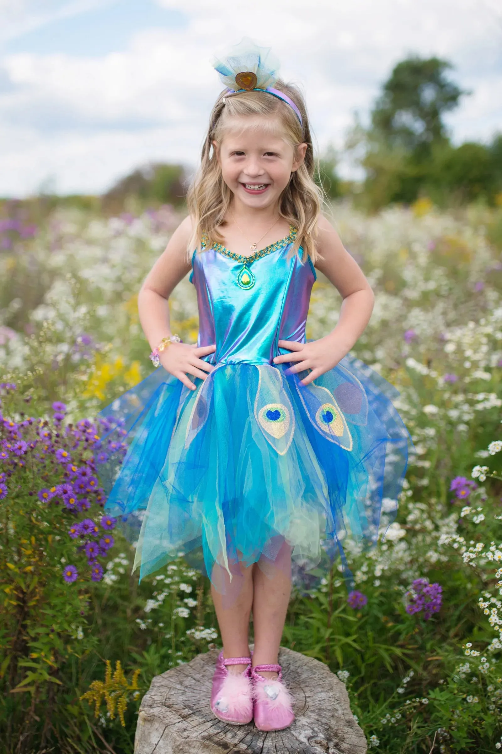 Pretty Peacock Dress & Headband