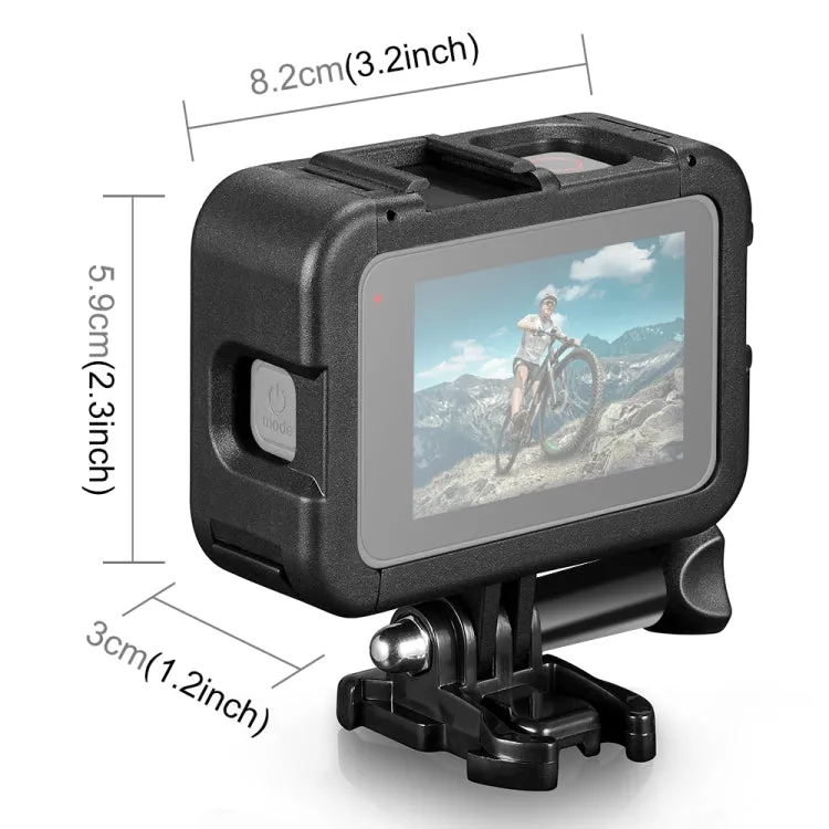 PULUZ Chargeable PA Frame Mount Cage with Cold Shoe Base Slot for GoPro HERO13 Black /12 Black /11 Black /11 Black Mini /10 Black /9 BlackBlack)