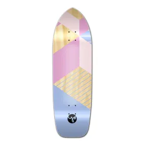 Punked Old School Longboard Deck -Geometric Series - Purple