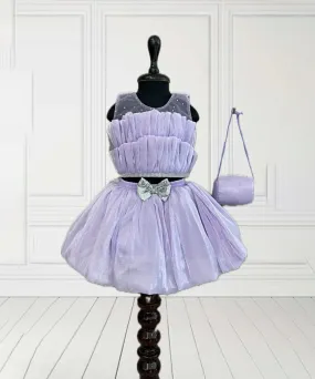 Purple Coloured Skirt Set for Girls for Party