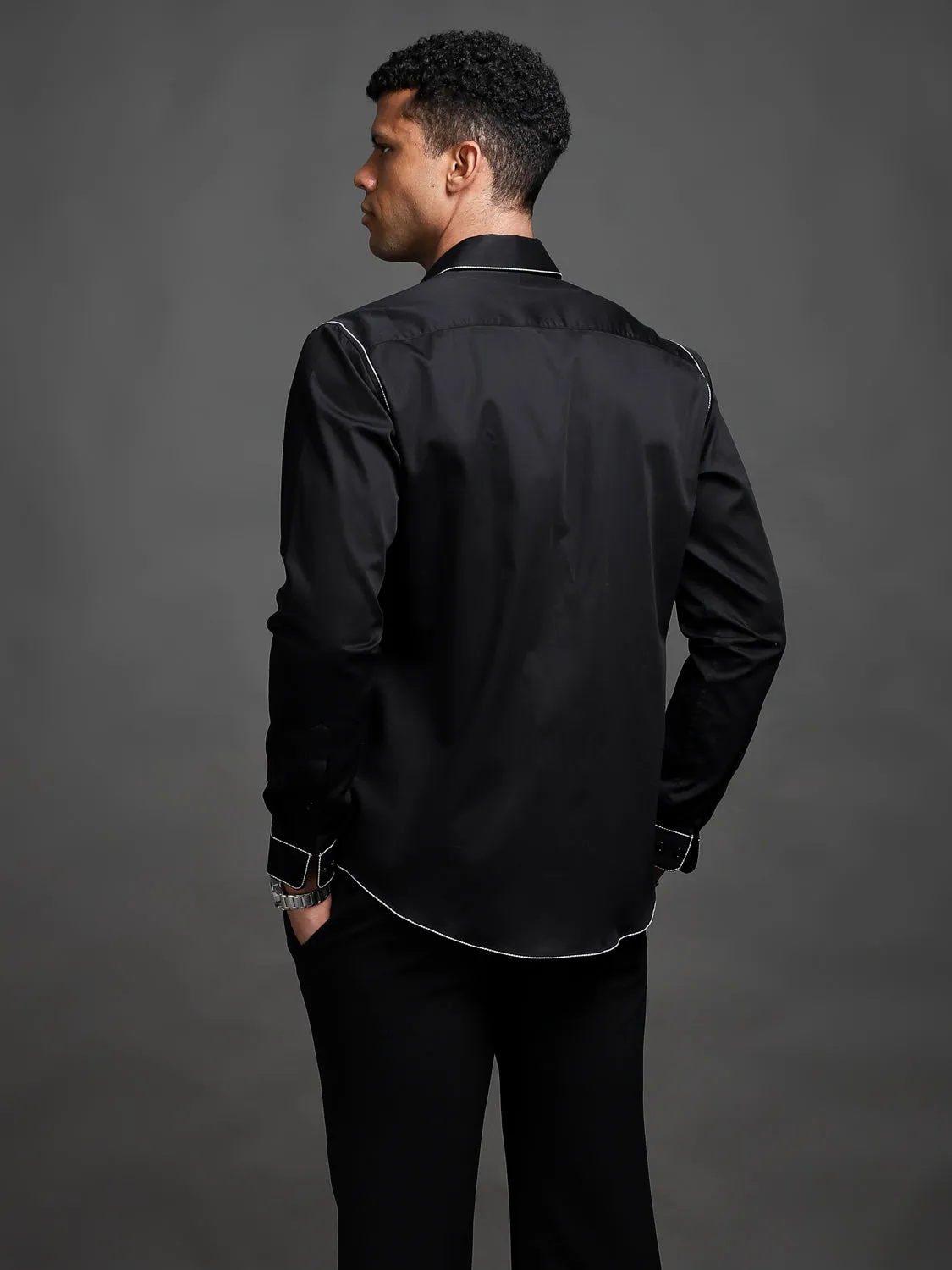 Rich Black Handcrafted Shirt (Studio Collection)