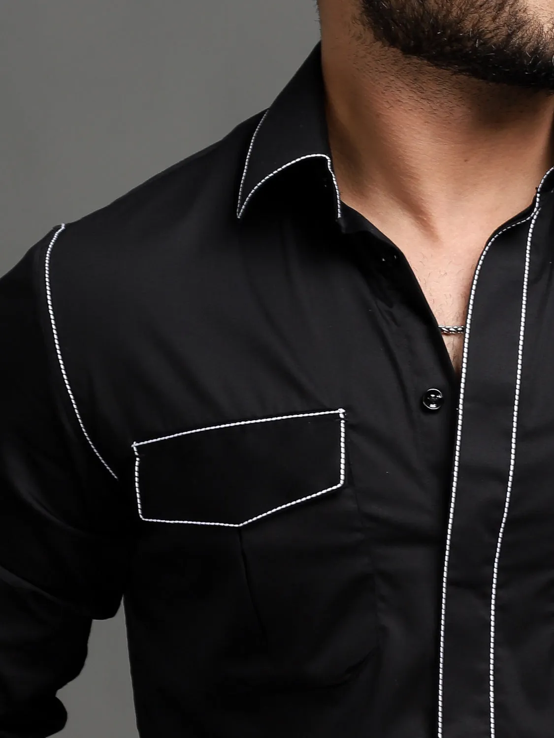 Rich Black Handcrafted Shirt (Studio Collection)