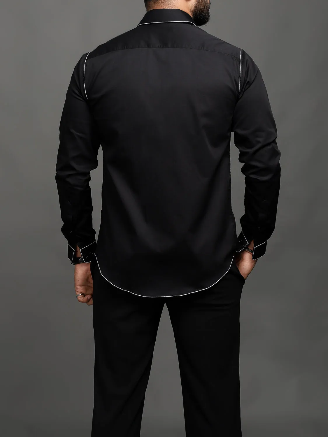 Rich Black Handcrafted Shirt (Studio Collection)