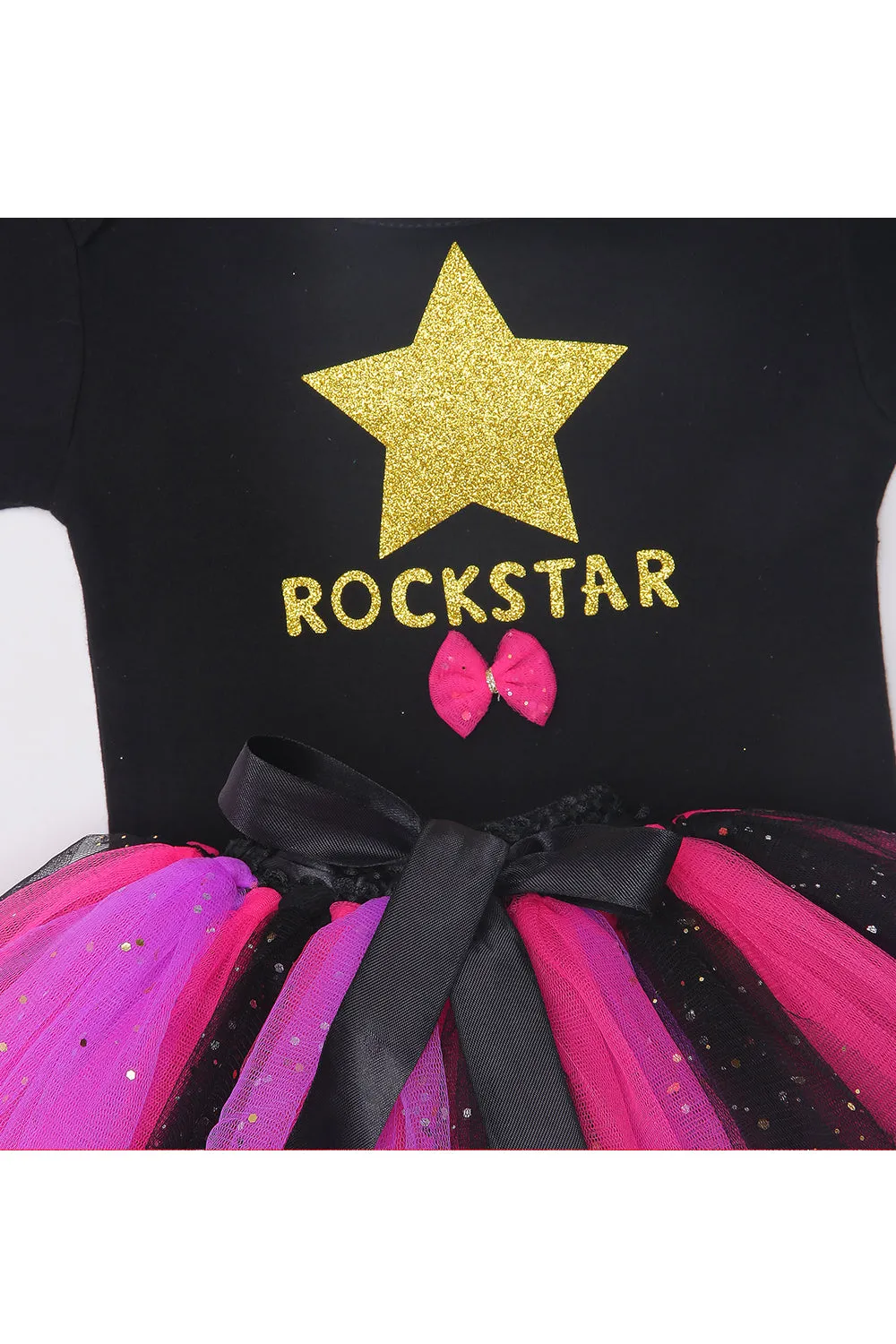 Rockstar bodysuit with tutu skirt and hairband