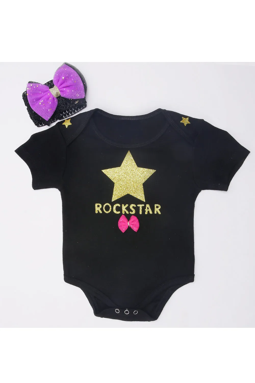 Rockstar bodysuit with tutu skirt and hairband