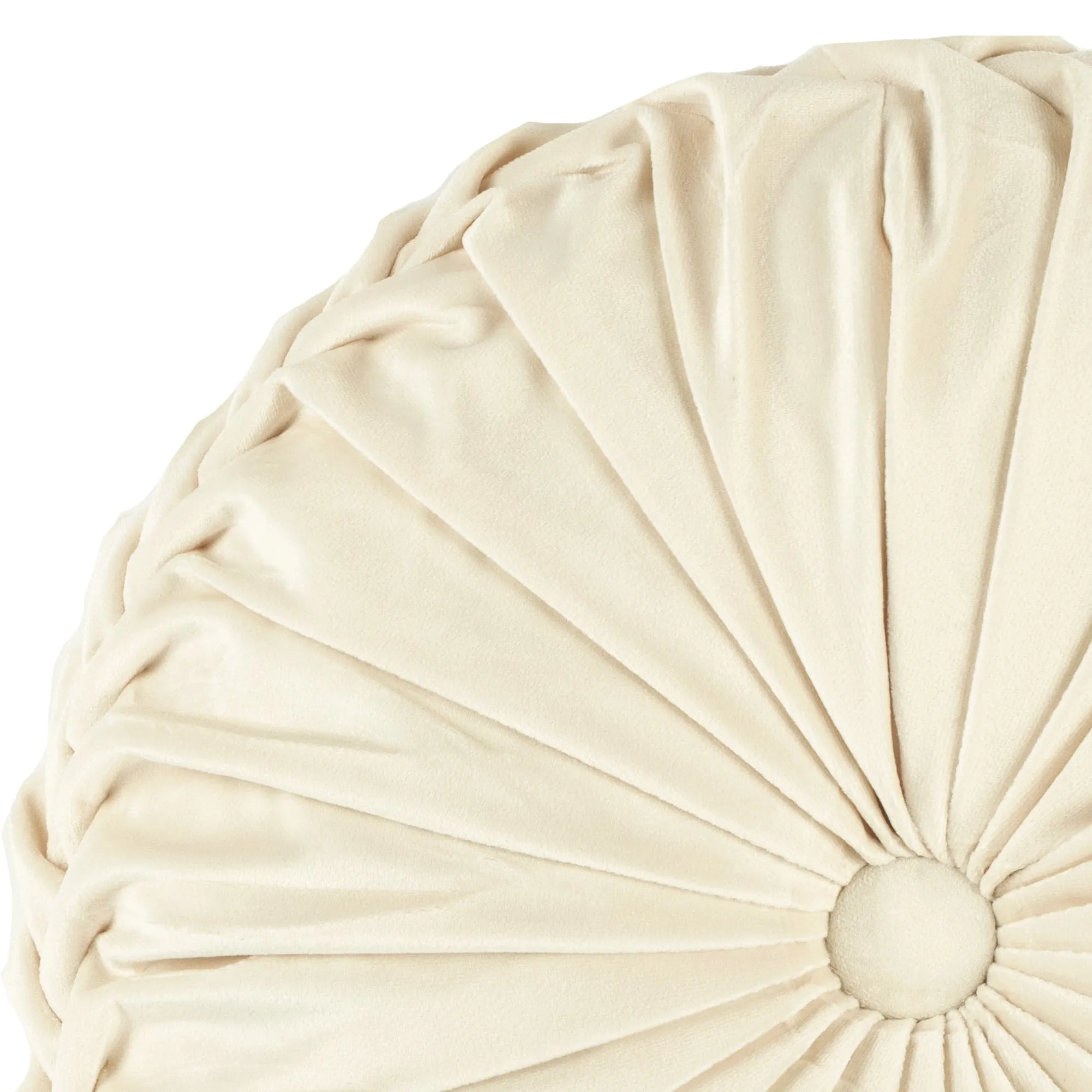 Round Pleated Soft Velvet Throw Pillow