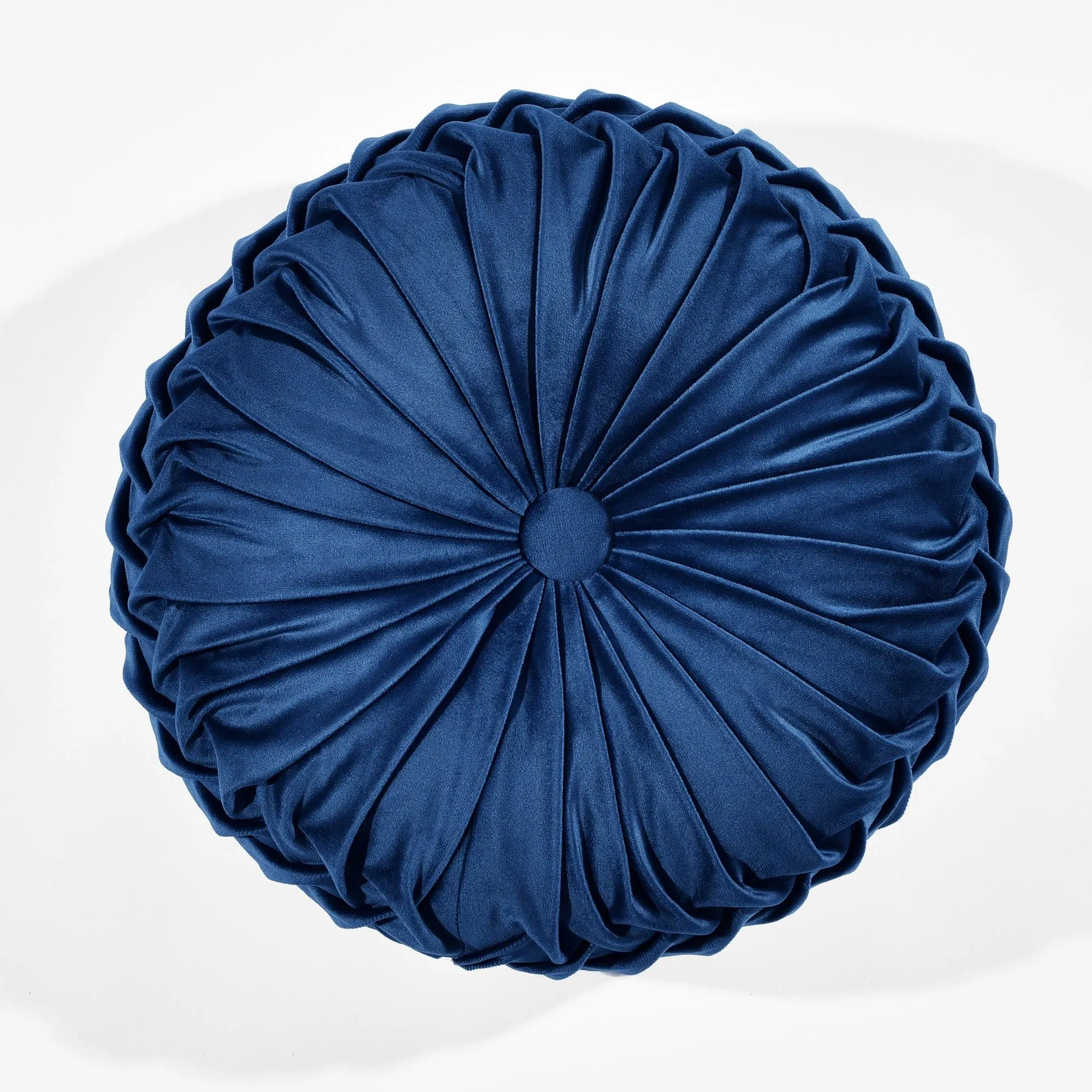 Round Pleated Soft Velvet Throw Pillow