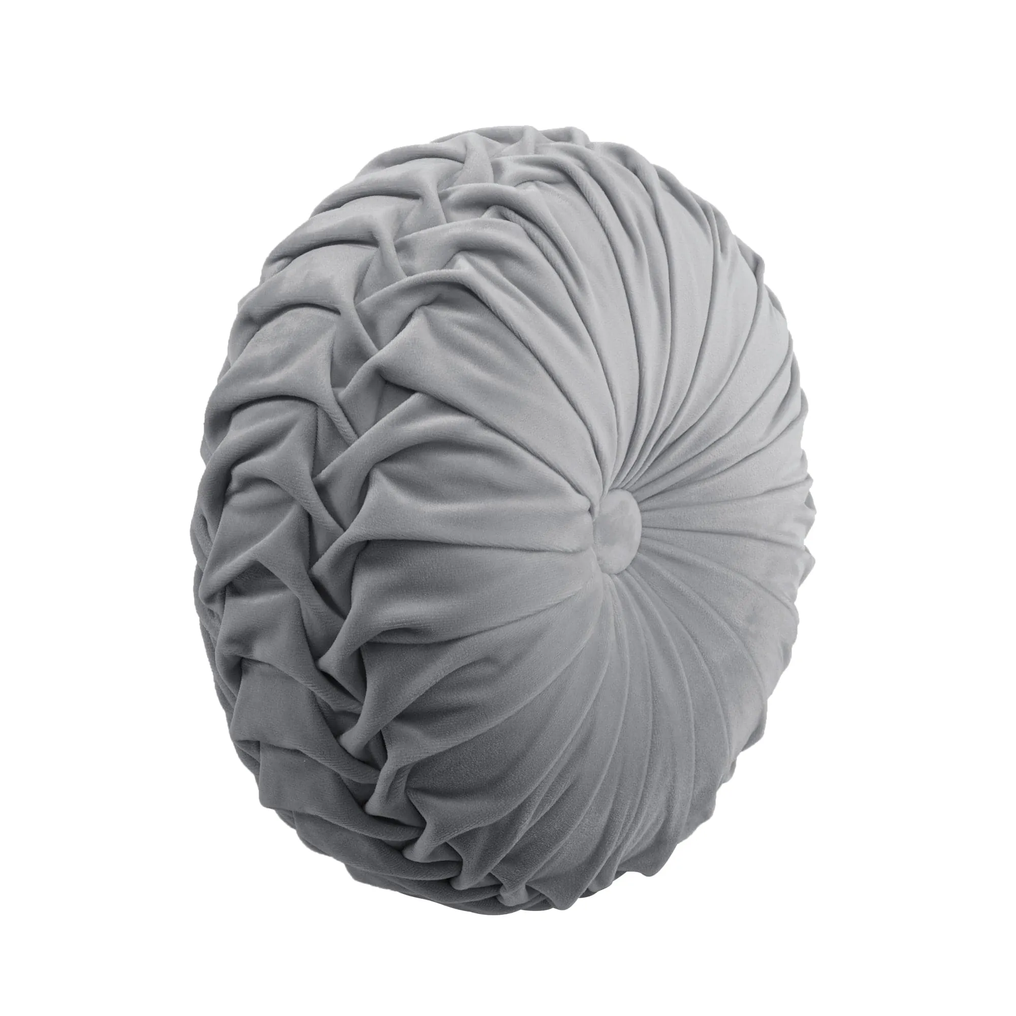 Round Pleated Soft Velvet Throw Pillow