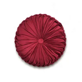 Round Pleated Soft Velvet Throw Pillow