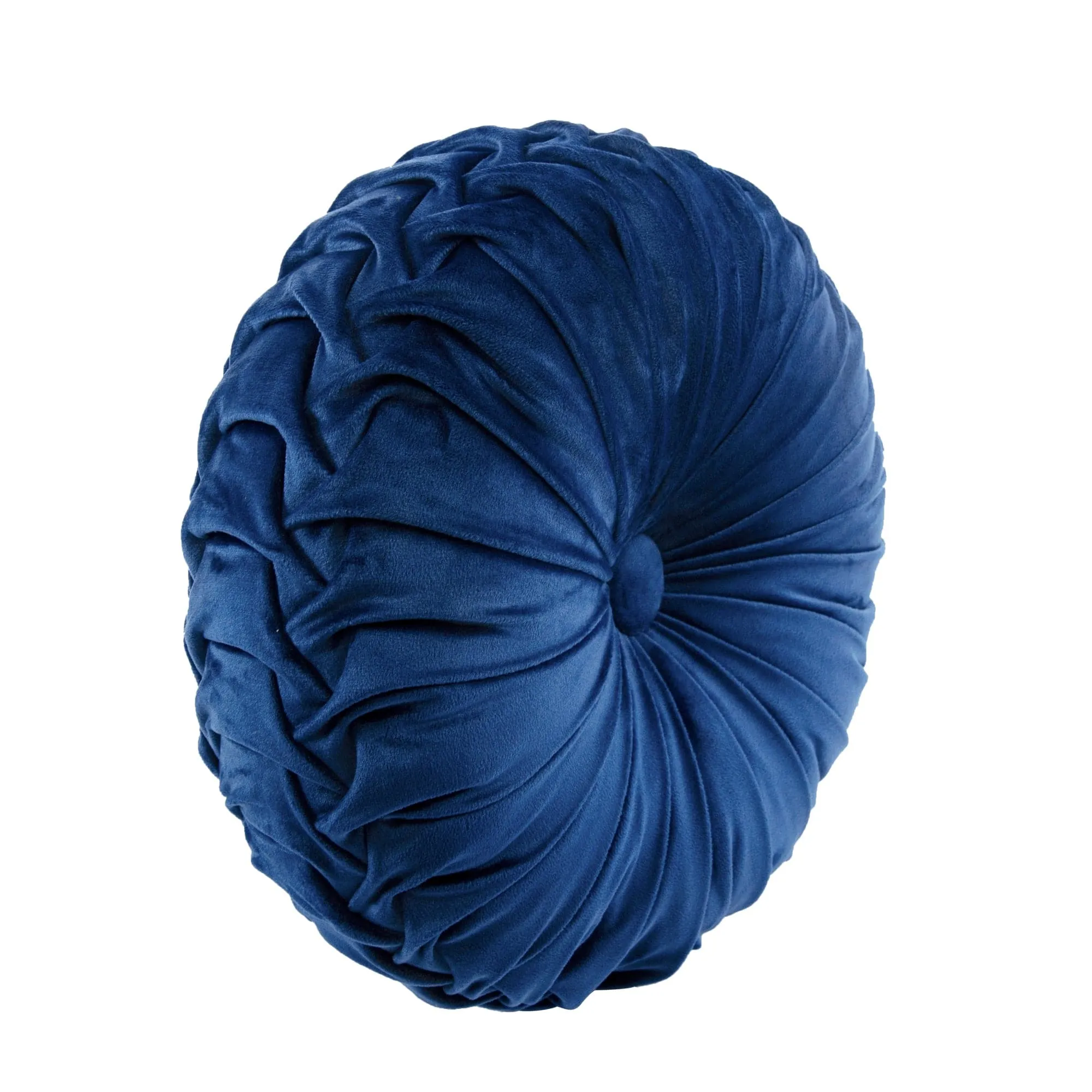 Round Pleated Soft Velvet Throw Pillow