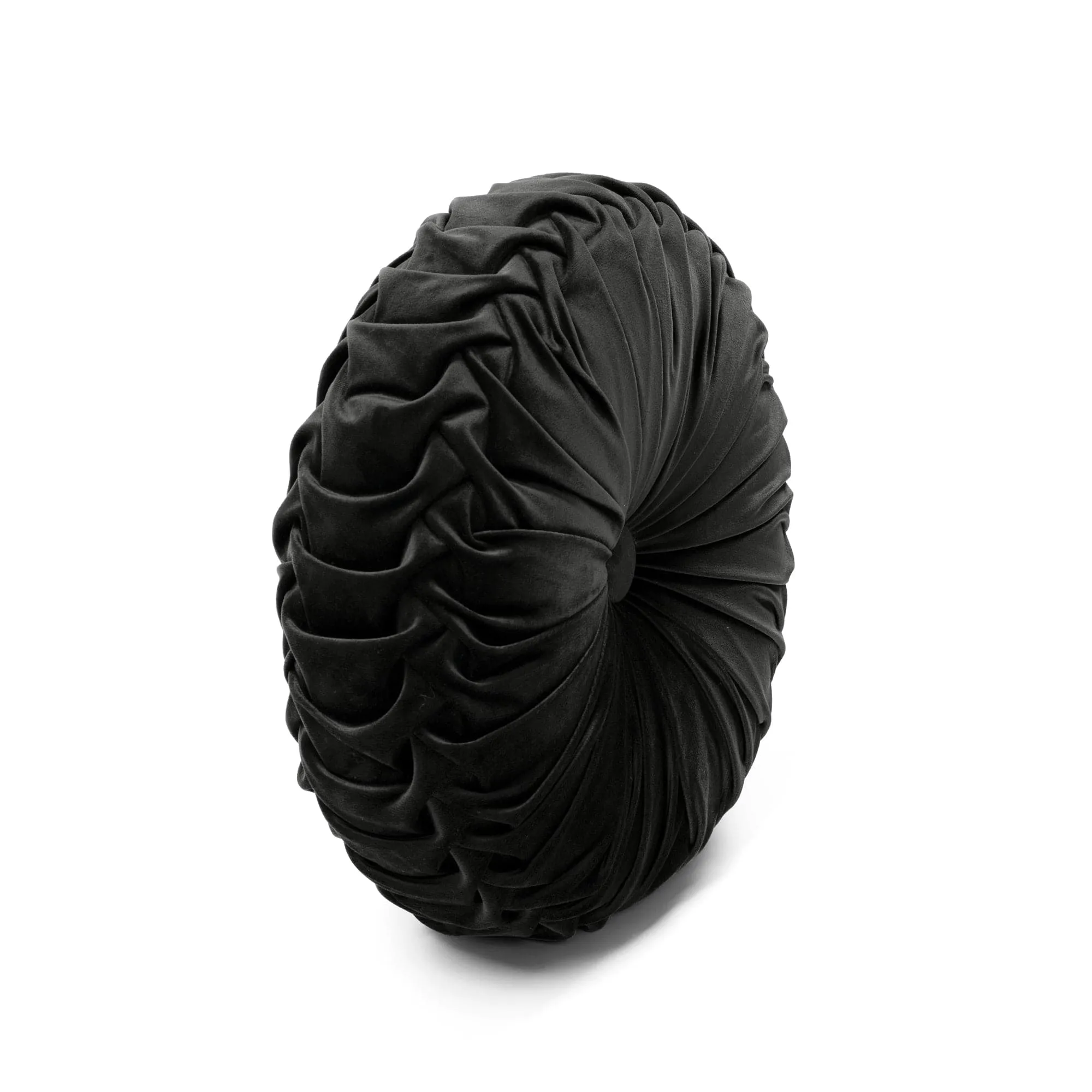 Round Pleated Soft Velvet Throw Pillow