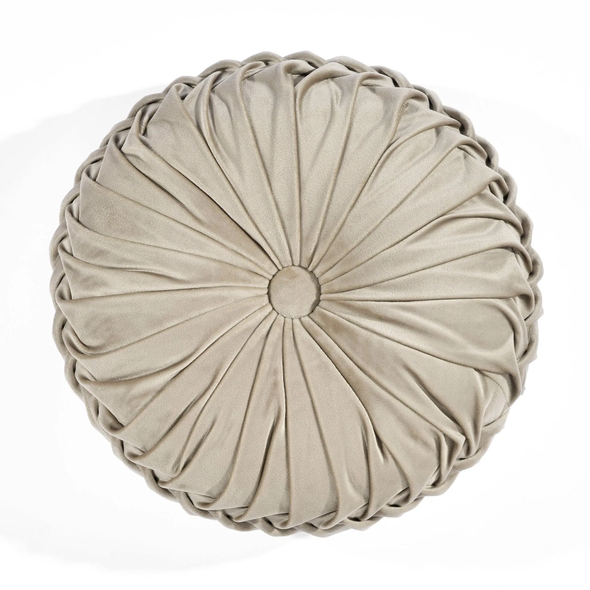 Round Pleated Soft Velvet Throw Pillow