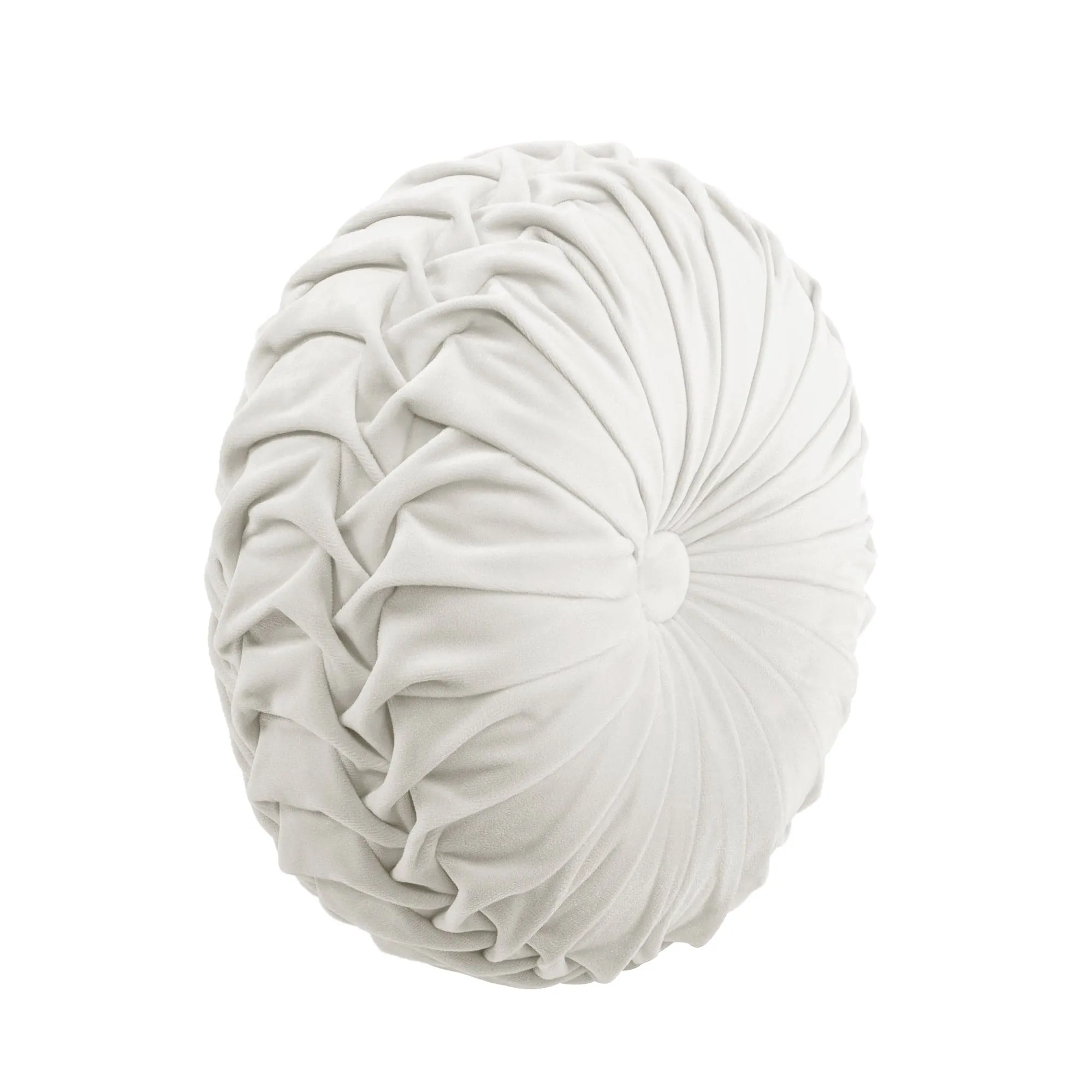 Round Pleated Soft Velvet Throw Pillow