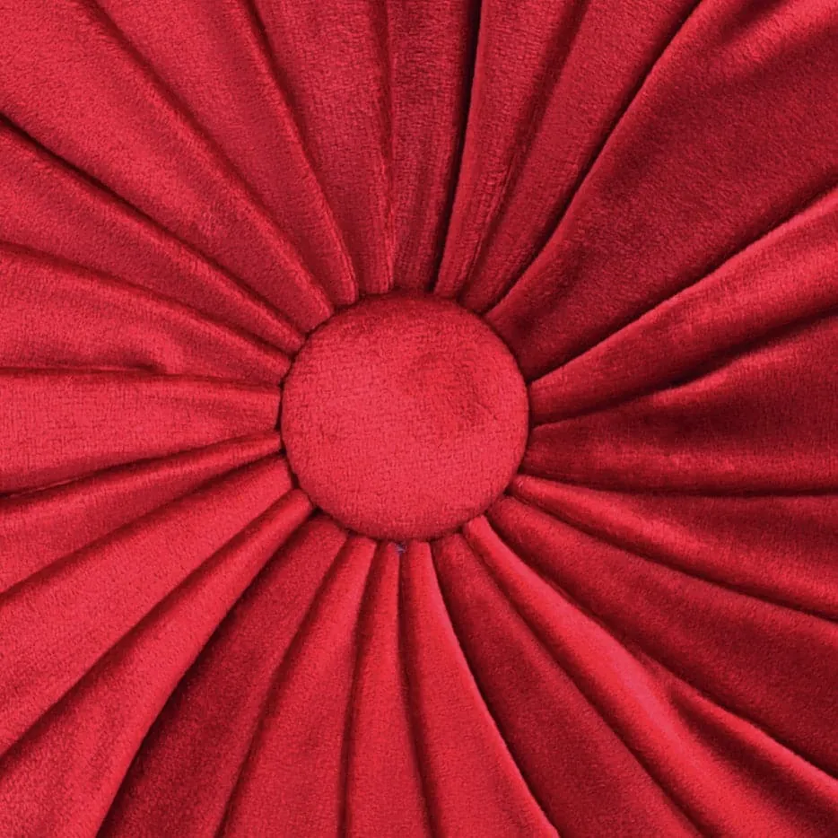 Round Pleated Soft Velvet Throw Pillow