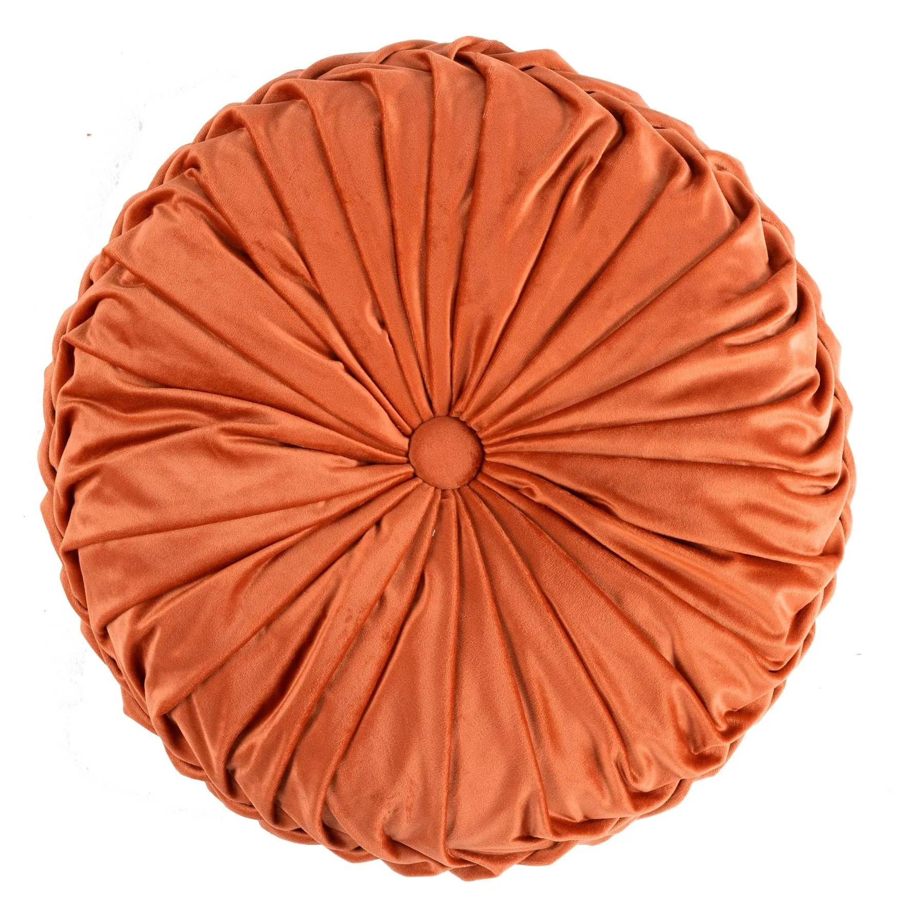 Round Pleated Soft Velvet Throw Pillow