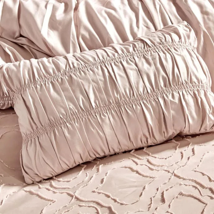 Ruffle Pink Pleated Comforter