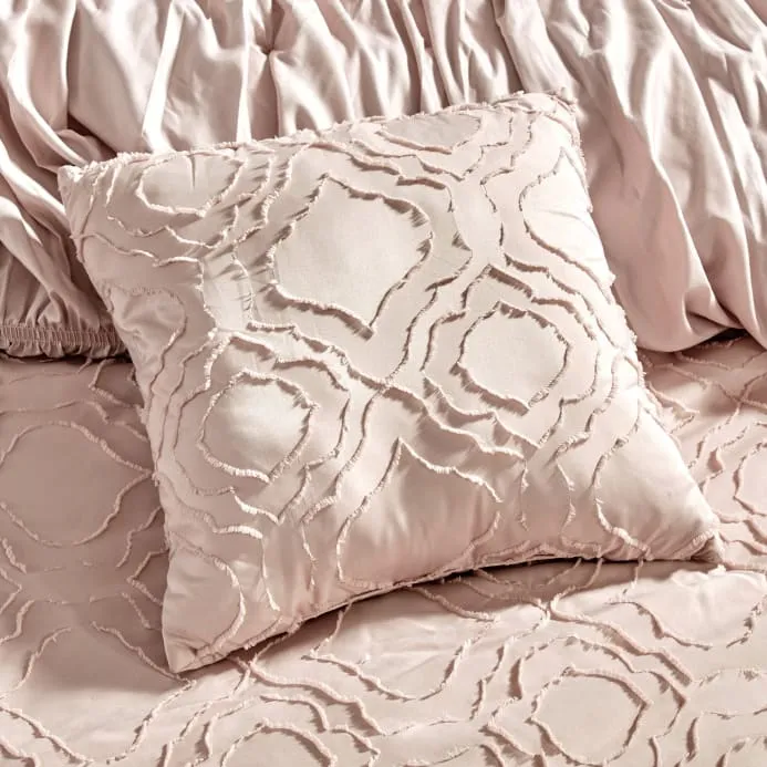 Ruffle Pink Pleated Comforter