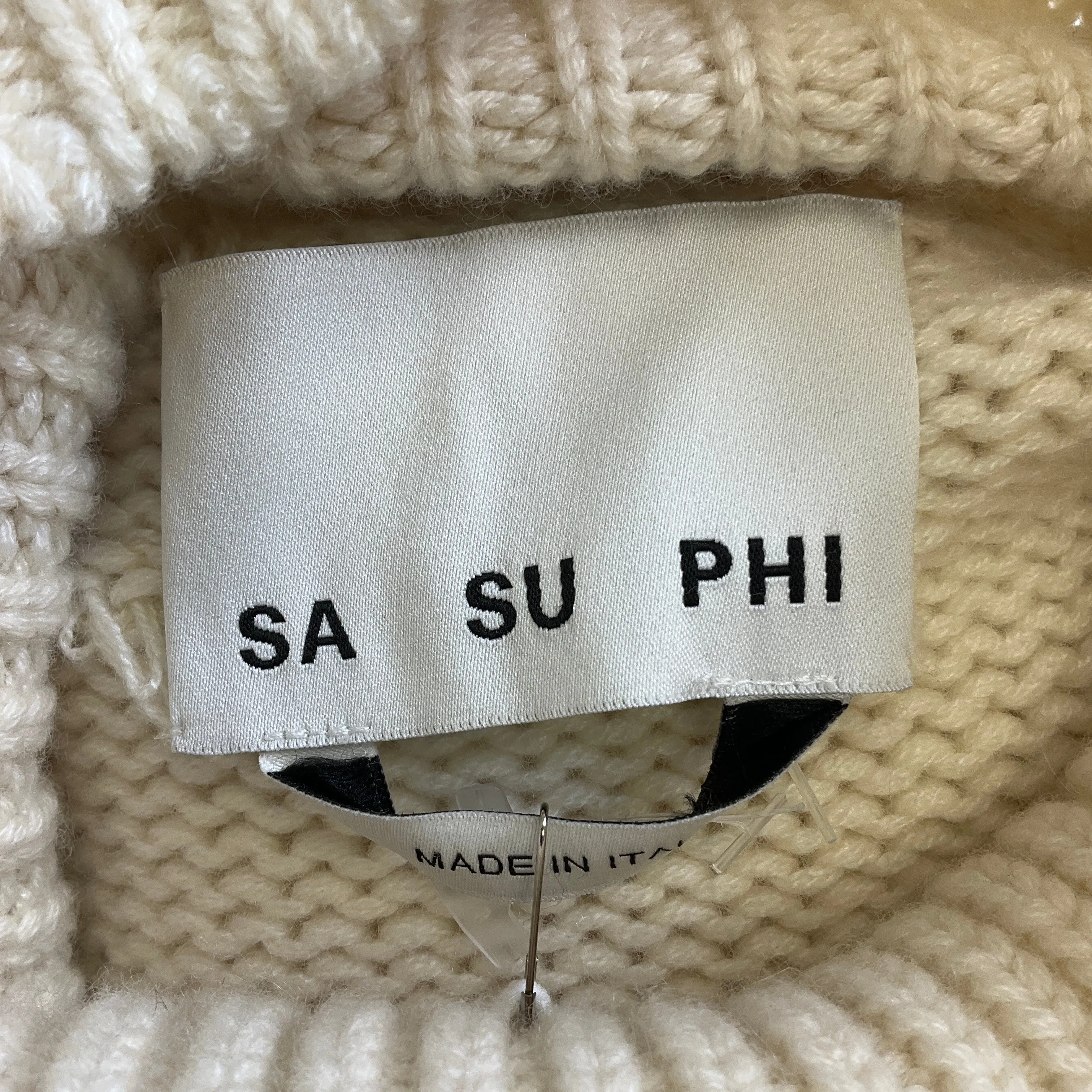 Sa Su Phi Ivory Long Sleeved Cashmere Knit Turtleneck Sweater