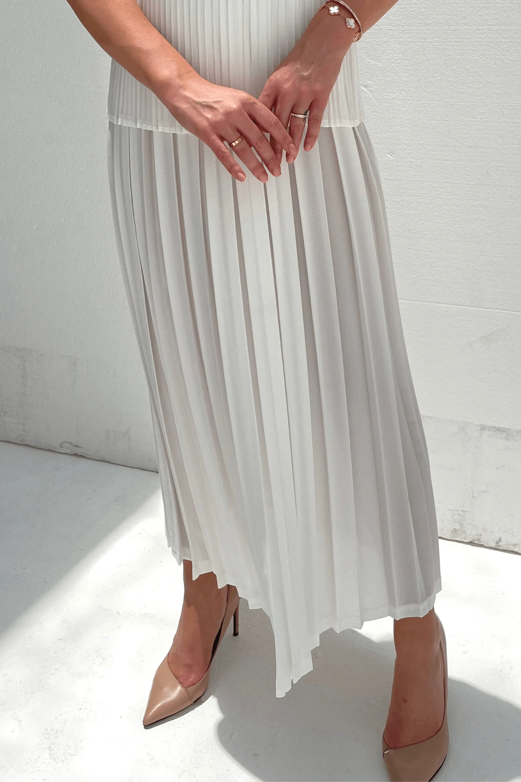 Sadie A-Line Skirt With Box Pleats