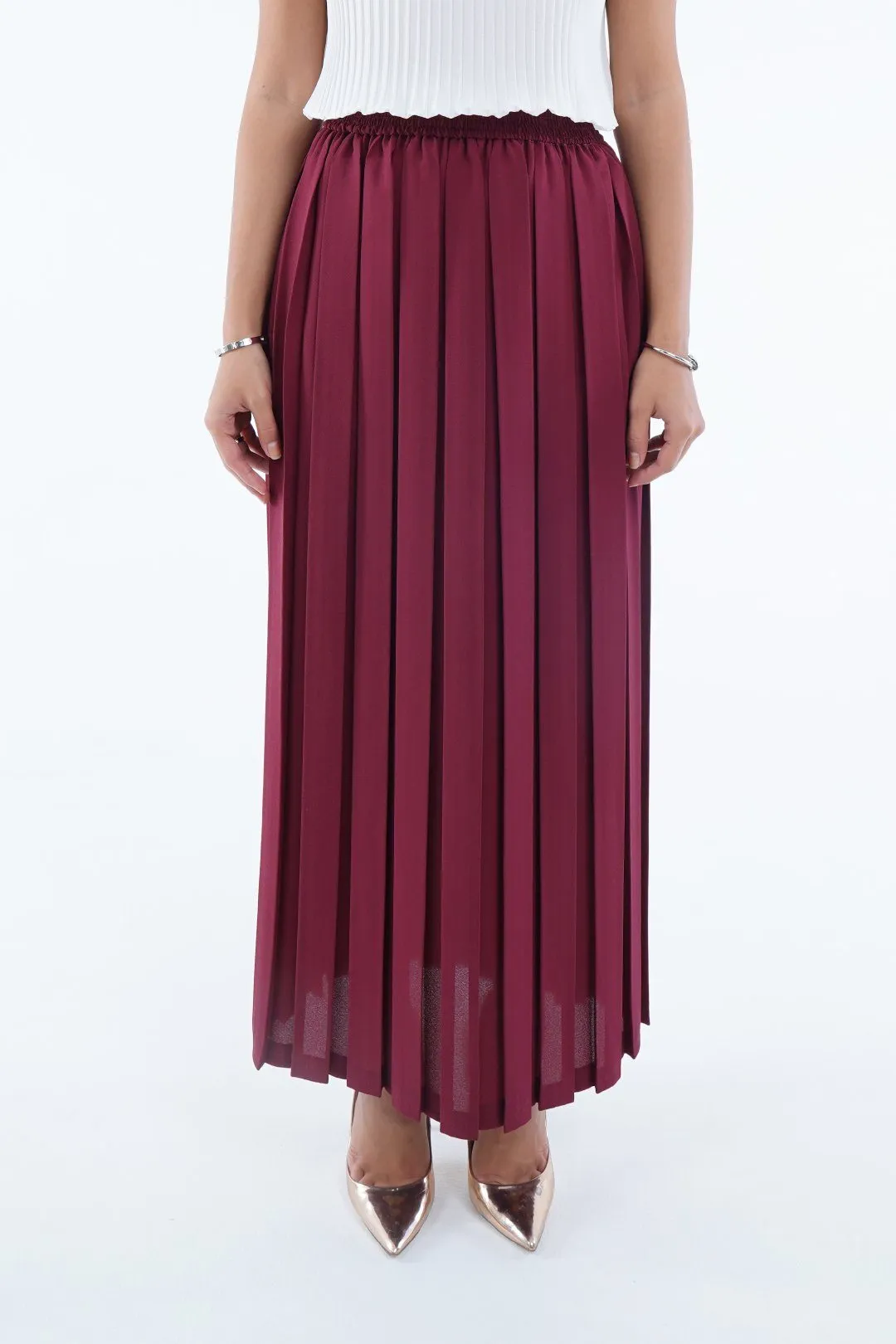 Sadie A-Line Skirt With Box Pleats