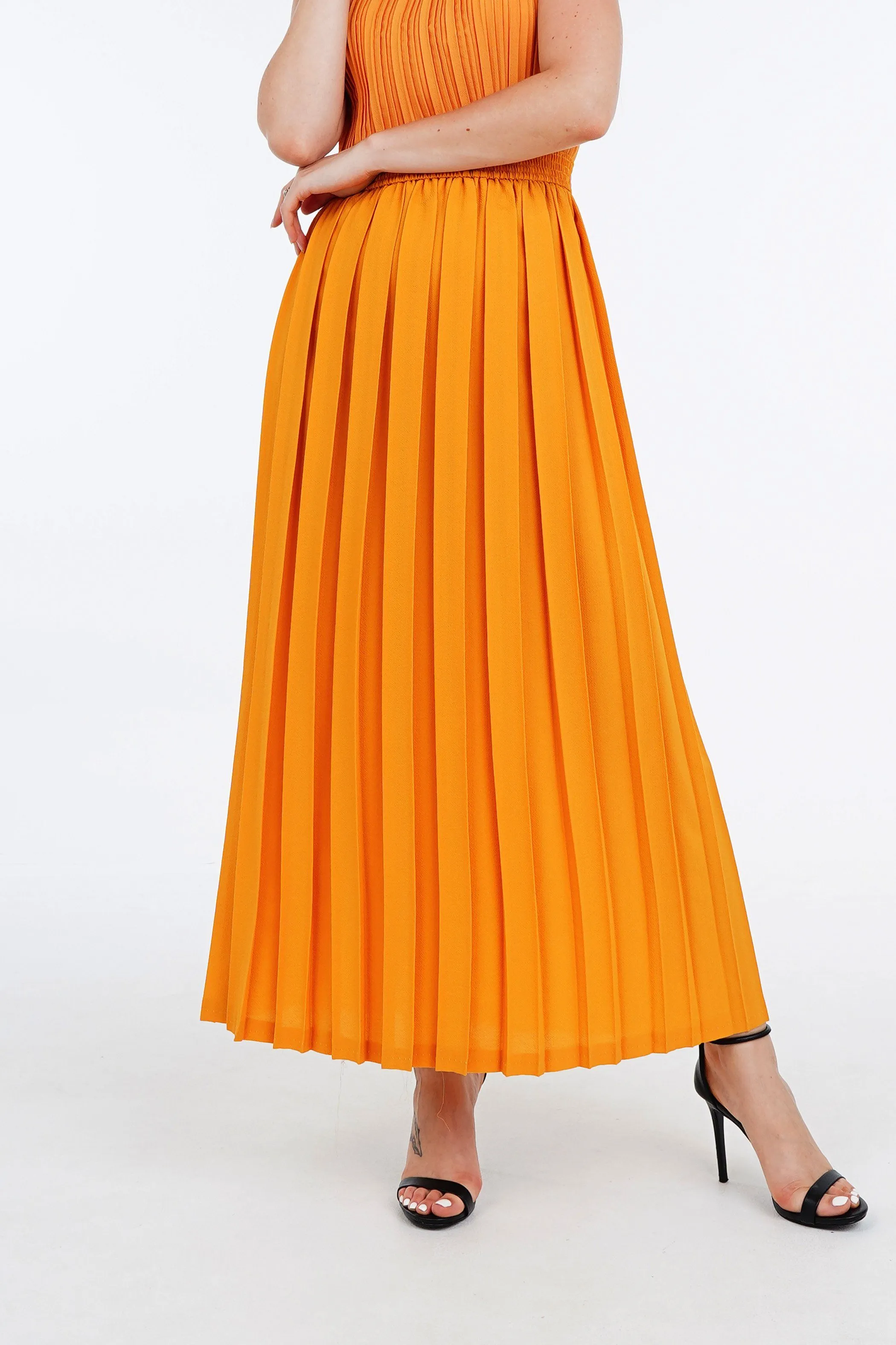 Sadie A-Line Skirt With Box Pleats