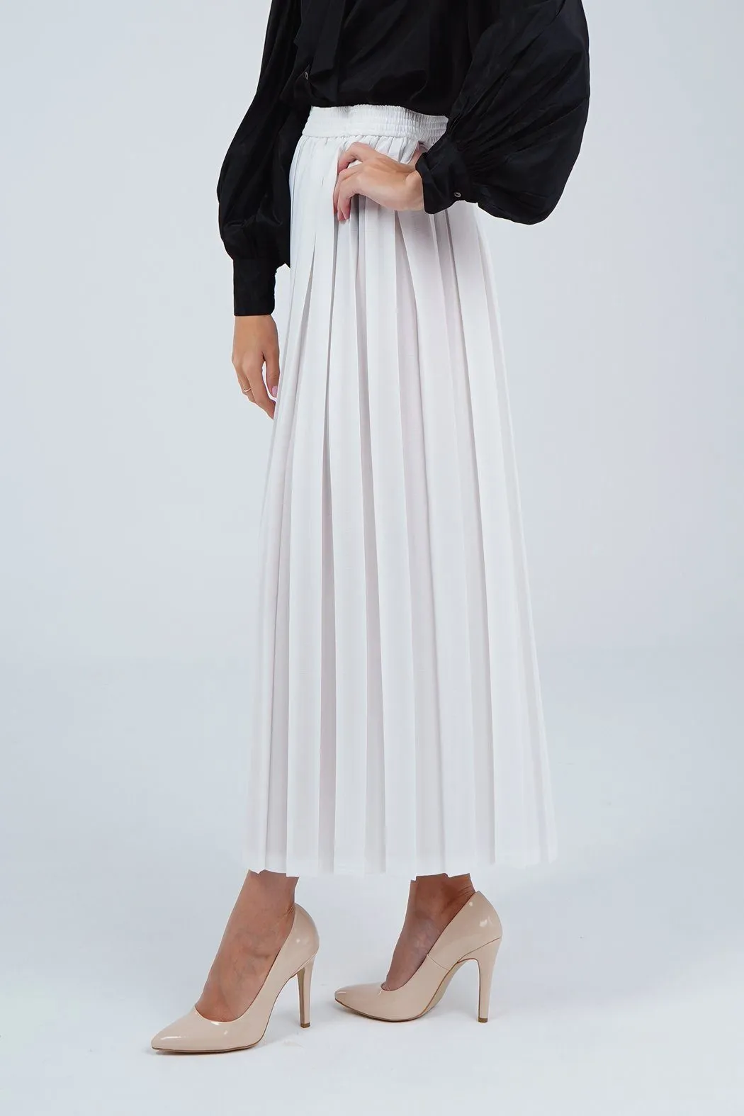 Sadie A-Line Skirt With Box Pleats