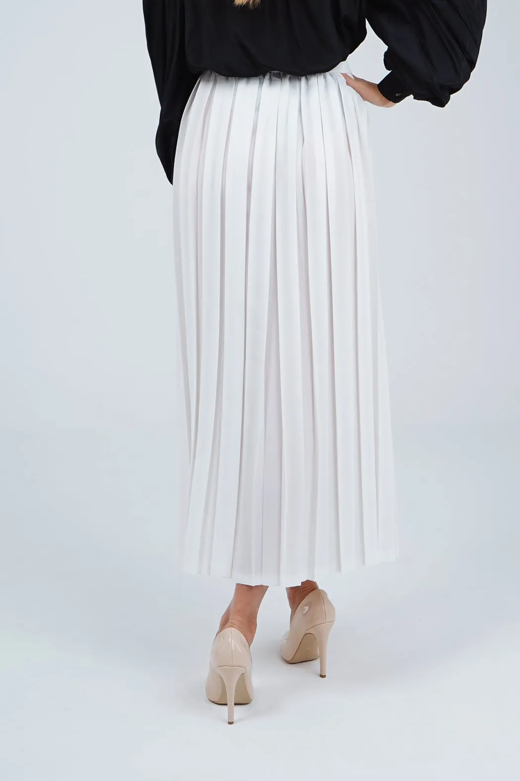 Sadie A-Line Skirt With Box Pleats