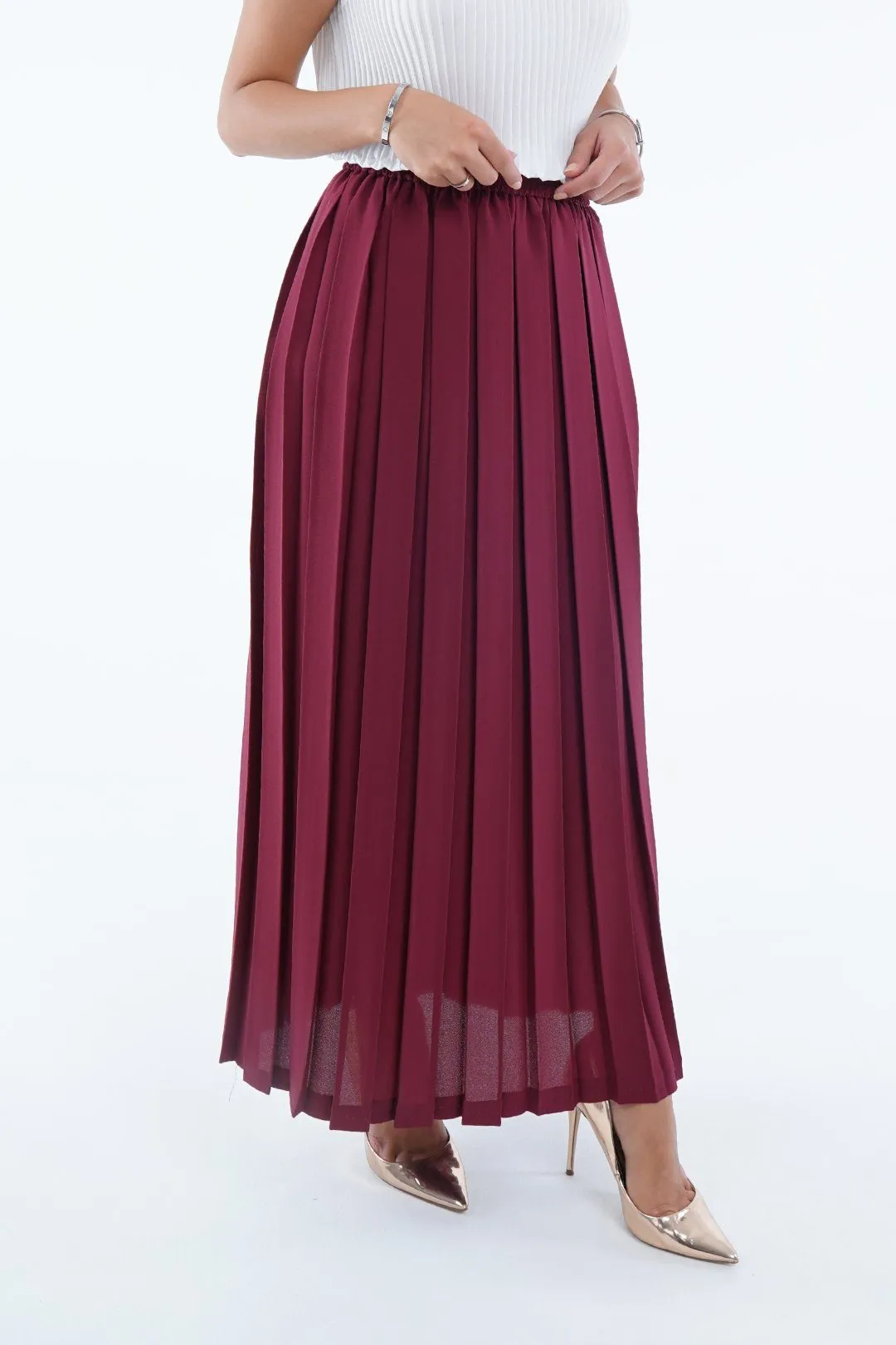 Sadie A-Line Skirt With Box Pleats