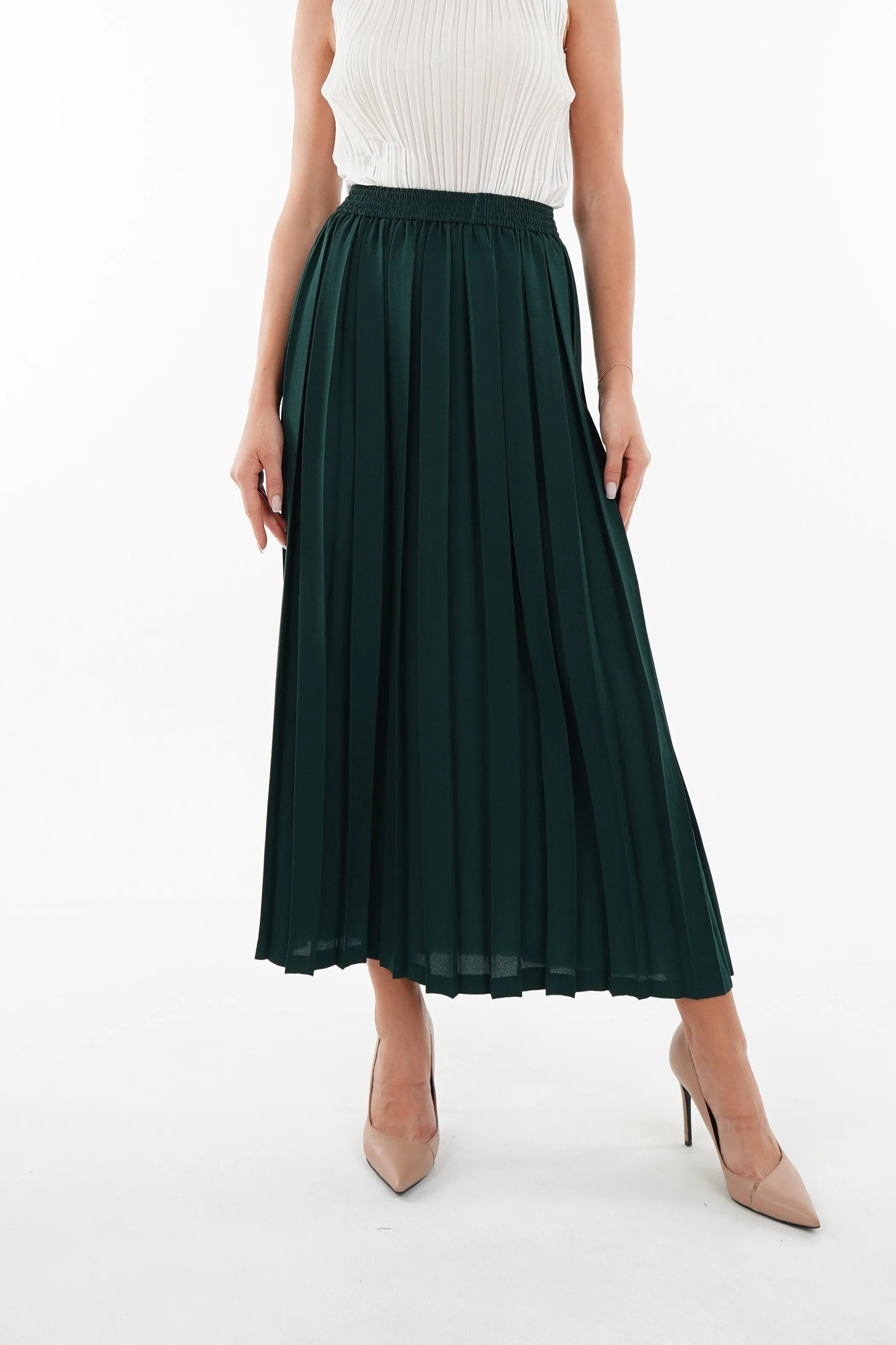 Sadie A-Line Skirt With Box Pleats