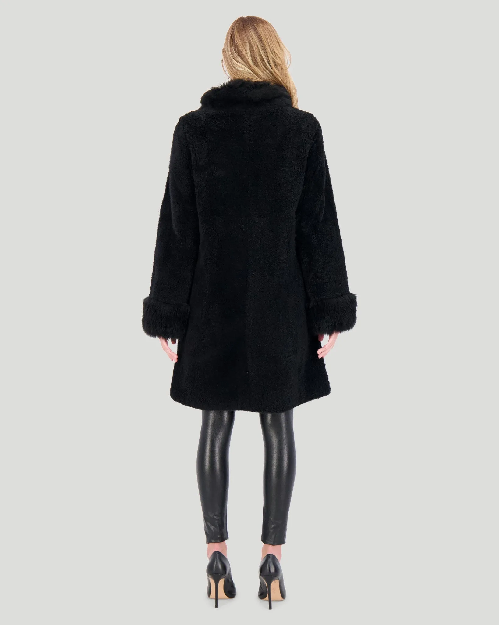 Sheared Select Cashmere Goat Jacket with Select Cashmere Goat Collar & Cuffs