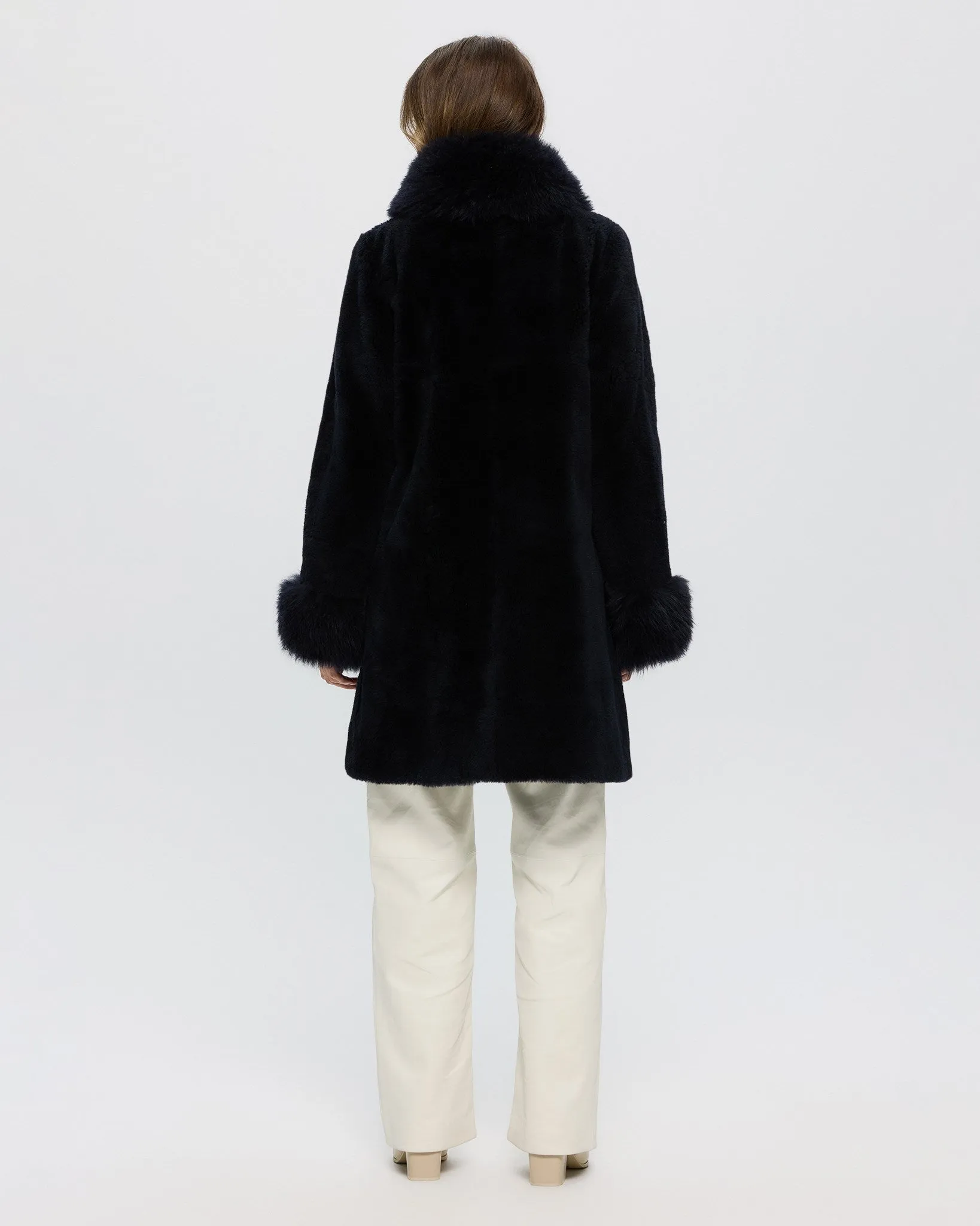 Sheared Select Cashmere Goat Jacket with Select Cashmere Goat Collar & Cuffs