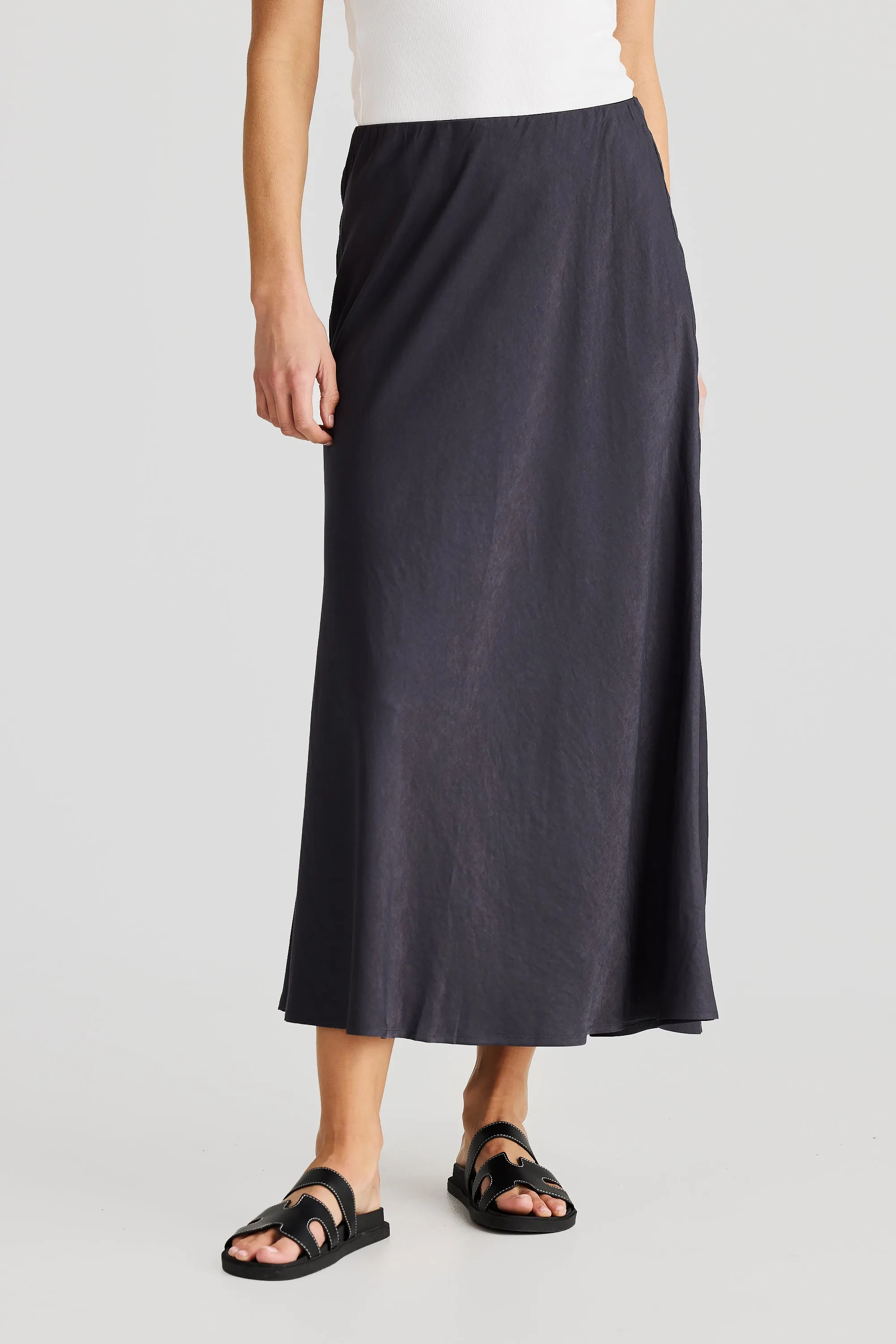 Slip Bias Skirt - Charcoal