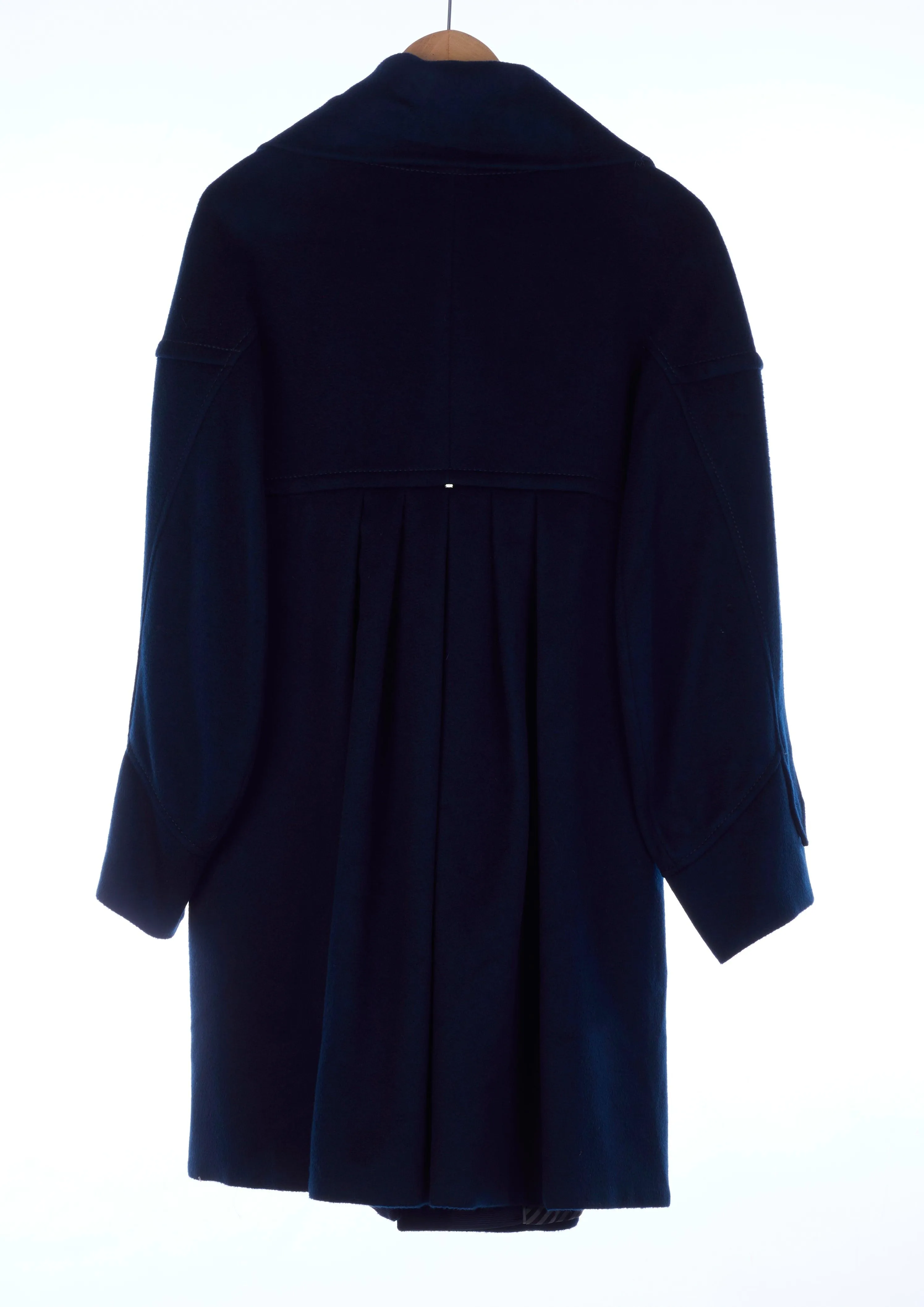 Sportsmax Wool Navy Long Sleeved Coat UK Size 16.