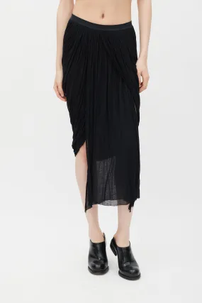 SS 2012 Naska Black Pleated Overlay Skirt