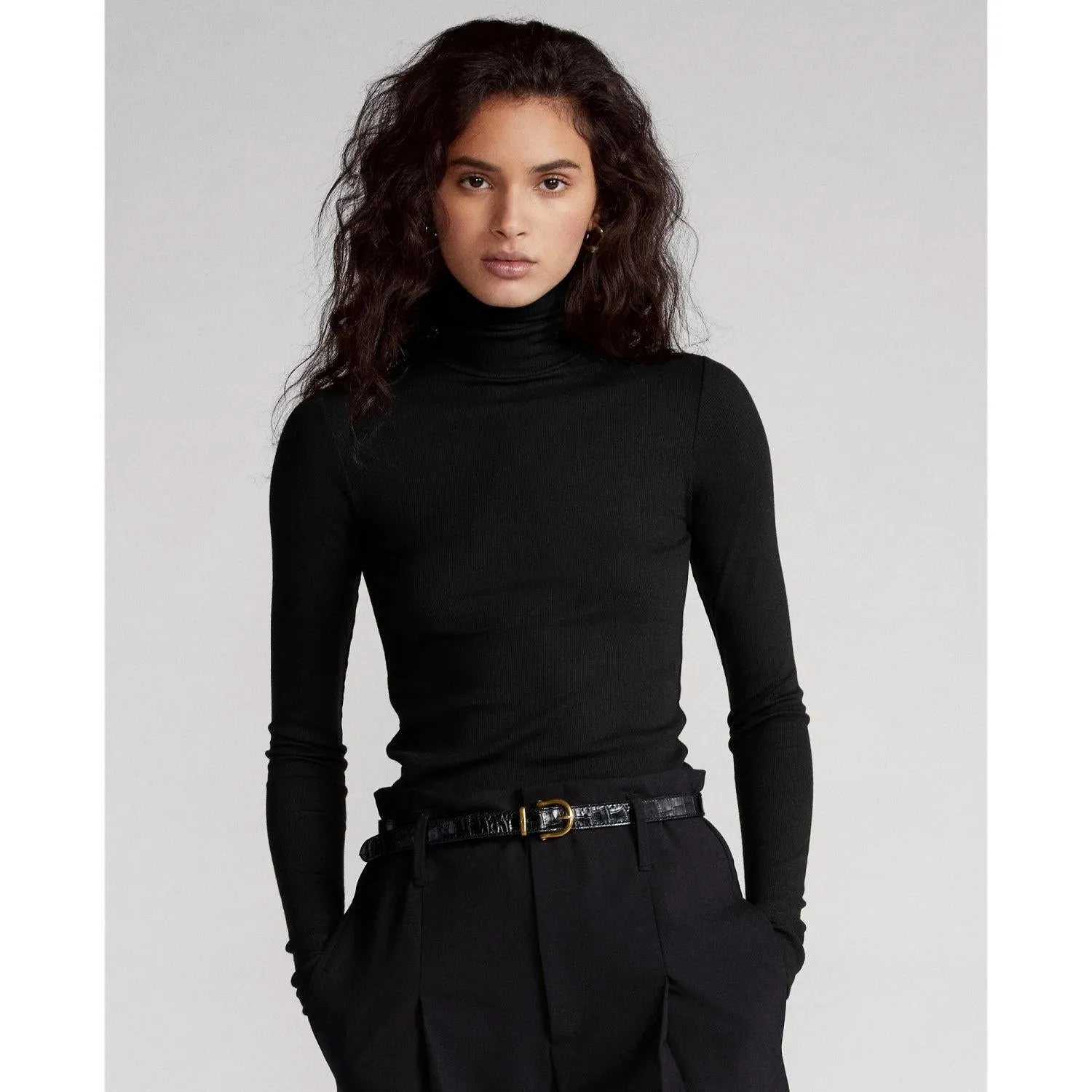 Stretch Ribbed Turtleneck