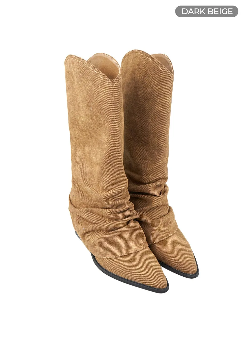 Suede Western Heel Boots CS403