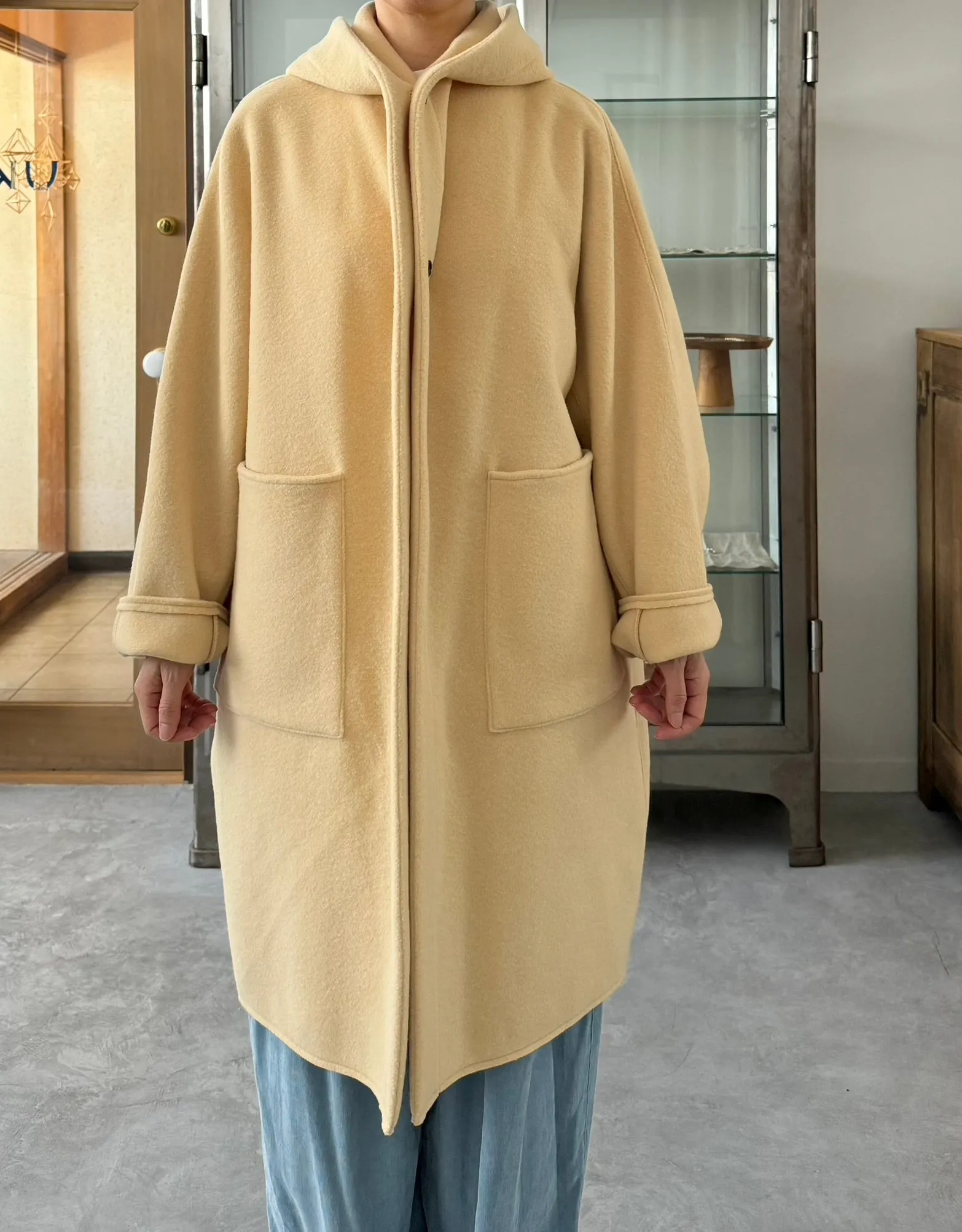 SUPER 140s LONG HOOD COAT