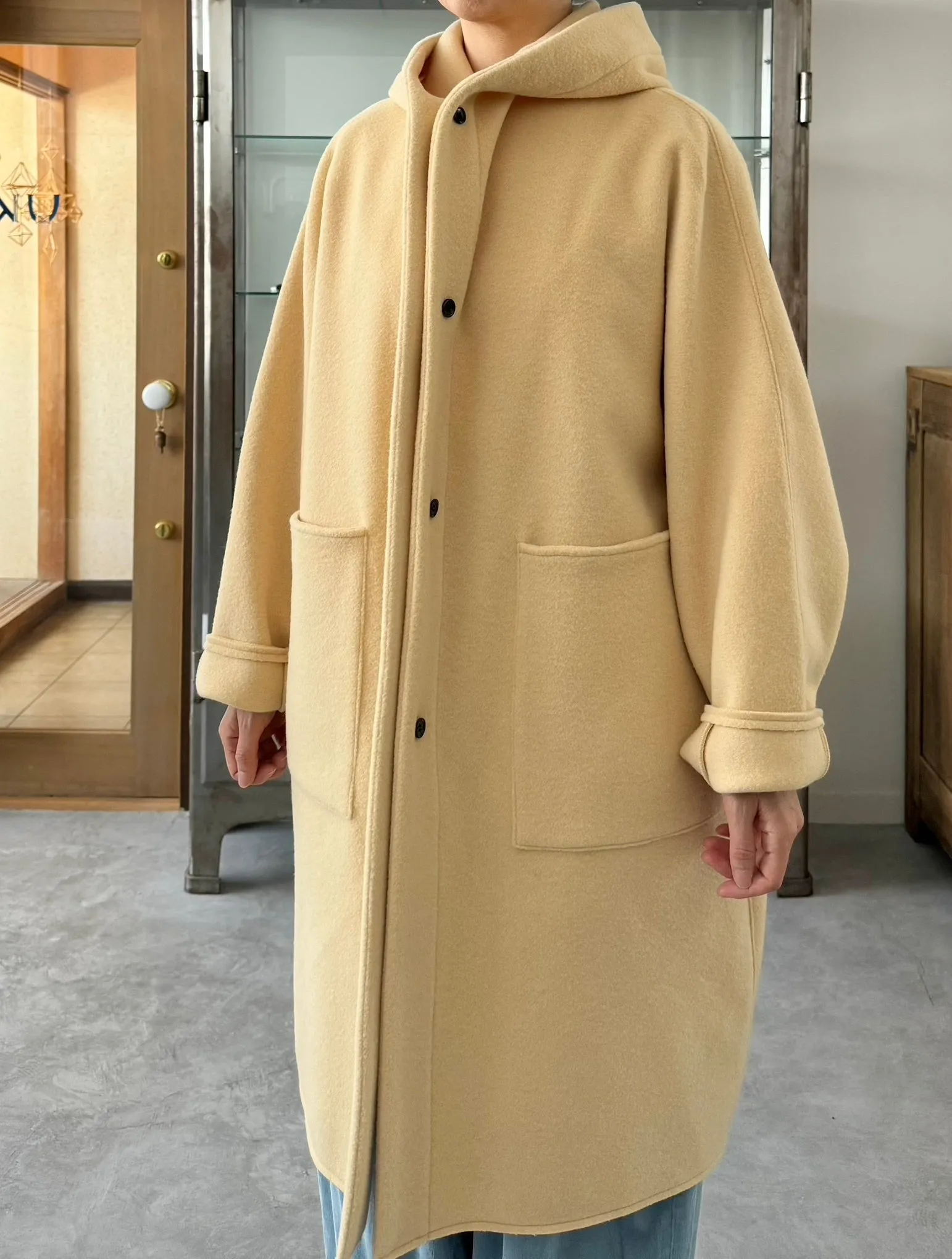 SUPER 140s LONG HOOD COAT