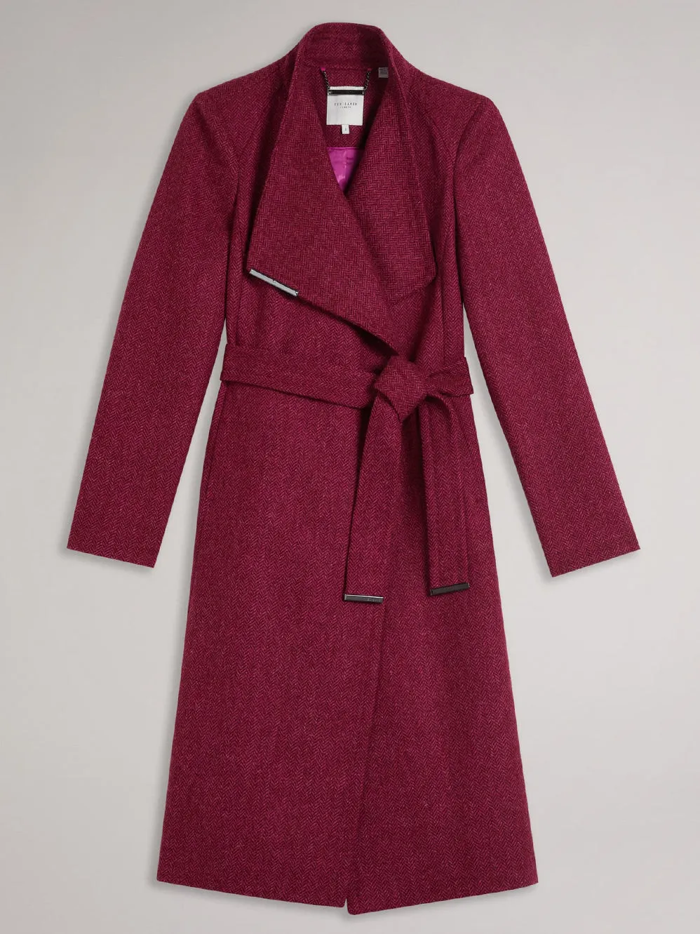 TED BAKER ROSEANE HERRINGBONE WOOL COAT