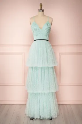 Tenya Mint | Mint Green Layered Dress